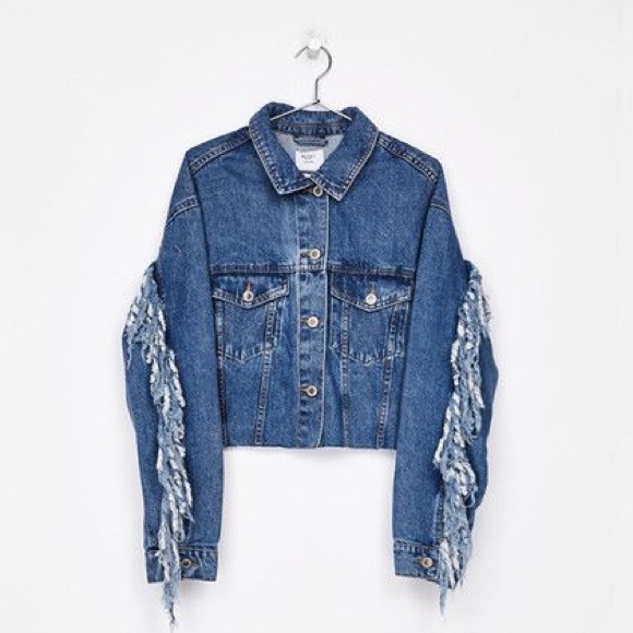cropped denim jacket bershka